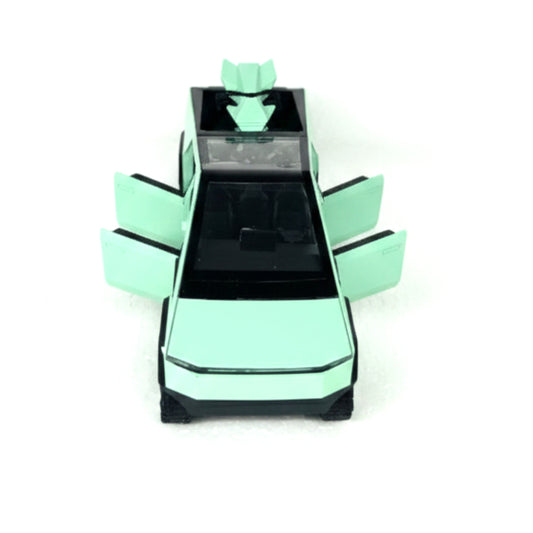 1:24 Scale Diecast Cybertruck Model Car with Openable Doors & Cyberquad - Mint Green Edition