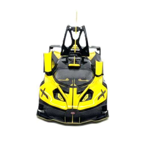 1:24 Scale Bugatti Bolide Diecast Model Car - Premium Metal Alloy Supercar with Opening Doors, Sound, and Light Features - Red/Yellow Collection