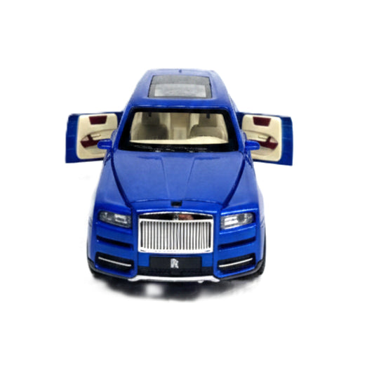 1:24 Scale Diecast Rolls-Royce Cullinan Model Car – Blue Luxury SUV Toy with Openable Doors, Lights, and Sound – Premium Collectible for Kids and Adults