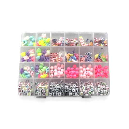 Fashion Jewelry DIY Bead Kit – 24-Compartment Organizer for Personalized Bracelets & Necklaces