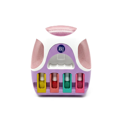 Kids DIY Nail Art Studio Set – All-in-One Manicure Kit with Portable Nail Stamper, 4 Vibrant Polish Colors & Decorative Decals – Creative Spa Toy Gift for Girls Ages 6+