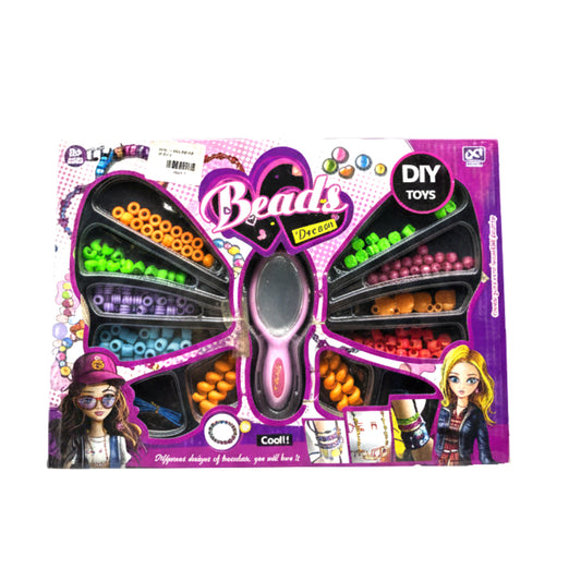 DIY Butterfly Jewelry Making Kit for Girls – 10+ Colorful Bead Styles with Small Mirror, Elastic Cord & Accessories | Creative Arts & Crafts Gift Set