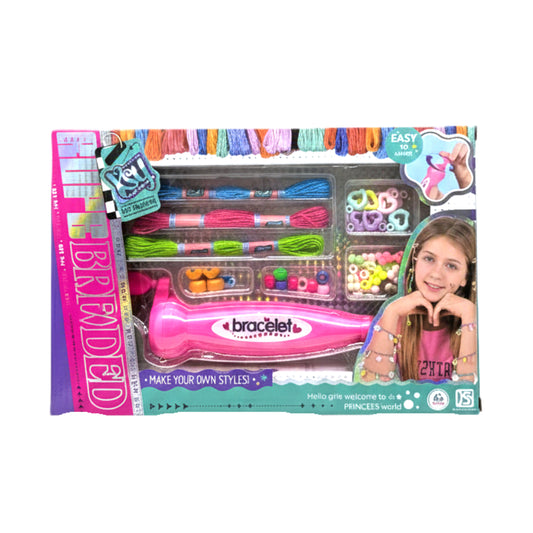 DIY Hair Braider & Bracelet Maker Kit – 2-in-1 Jewelry Making Set with Colorful Beads and Thread for Girls