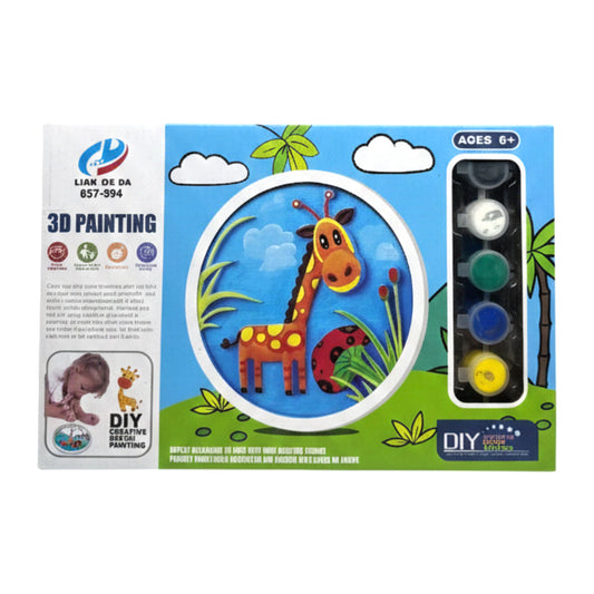 3D Giraffe DIY Painting Kit for Kids - Creative Plaster Art Set with Paints & Brush - Educational Craft Activity for Boys & Girls Ages 6+