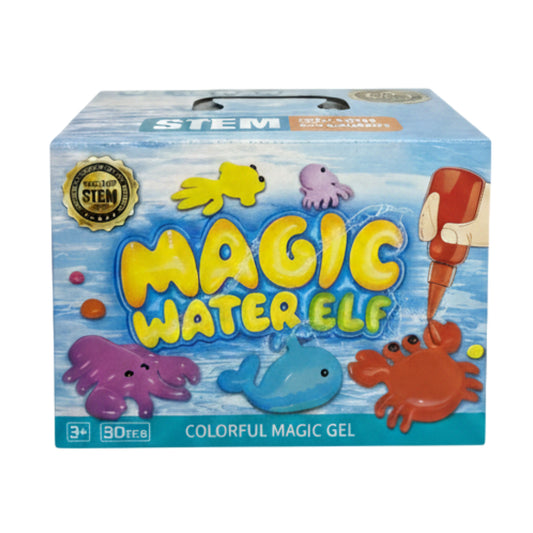 Magic Water Elf Kit for Kids – DIY Creative Water Gel Toy Set – 3D Handmade Ocean Animal Molds with Colorful Magic Gel – STEM Educational Arts & Crafts Activity – 30 Piece Set