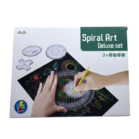 Spiral Art Deluxe Set – Creative Spirograph Drawing Kit for Kids, Neon Scratch Art Gear Set, Educational Geometric Stem Toy for Boys & Girls Ages 3+