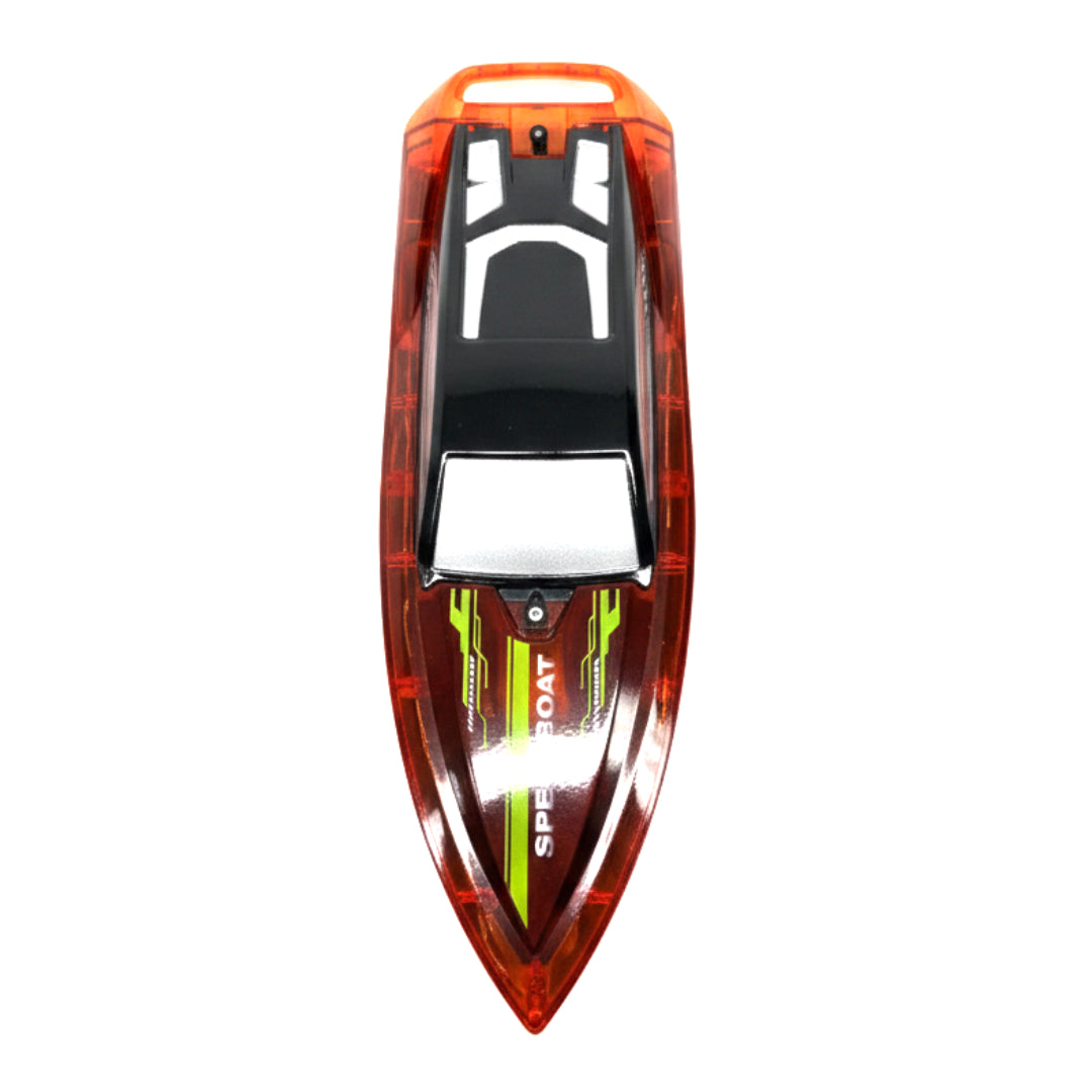 High-Speed Remote Control Racing Boat for Kids & Adults - 2.4GHz Waterproof RC Speedboat with LED Lights - Orange/Black