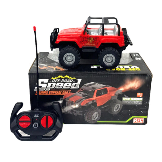 4WD Off-Road Speed Remote Control Jeep – High-Speed RC Monster Truck with All-Terrain Tires & Durable Roll Cage – Red Spider Edition Toy Car for Kids