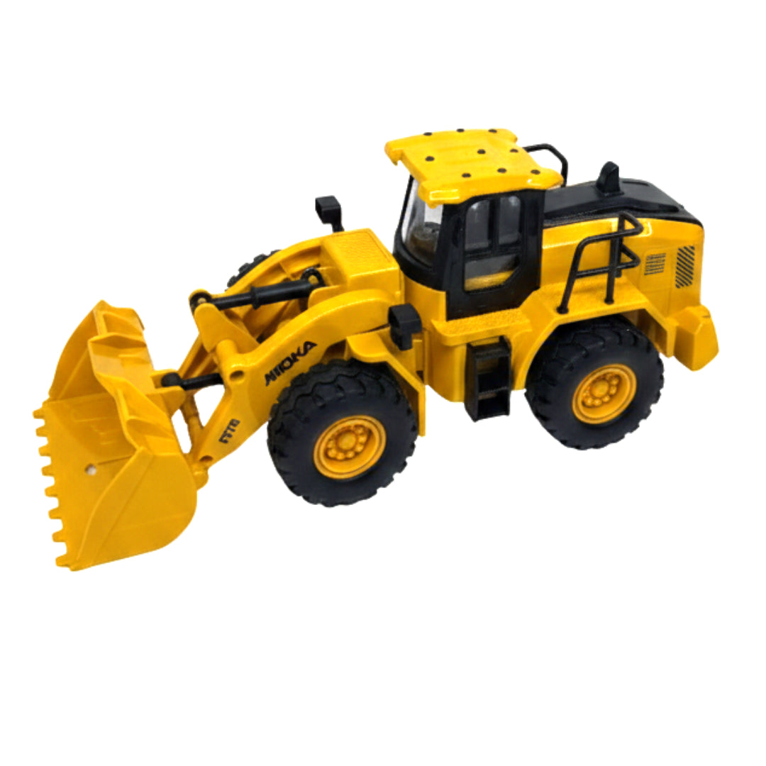 Moka 7-Channel RC Wheel Loader – 2.4GHz Remote Control Construction Vehicle Toy with Movable Bucket & Rubber Tires – 1:24 Scale Yellow Excavator for Kids