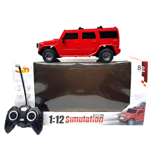 1:12 Scale Remote Control Hummer SUV - High-Speed Off-Road Simulation Vehicle for Kids 8+, Bright Red