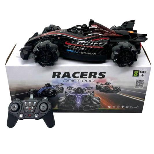 Racers Drift Pro 4WD Remote Control Stunt Car – High-Speed RC Drift Racer with 360° Lateral Movement, Mecanum Wheels, and LED Lights – Toy Gift for Kids Ages 8+