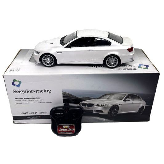 1:14 Scale White BMW M3 Style RC Luxury Sport Coupe – Seignior-Racing High-Speed Remote Control Car for Kids & Adults