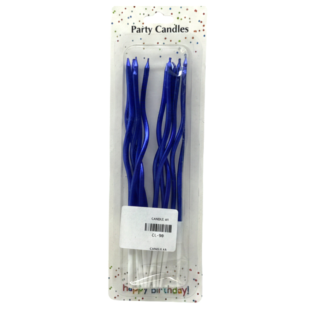 12-Pack Spiral Birthday Candles - Long Metallic Wavy Cake Candles for Parties, Anniversaries & Weddings