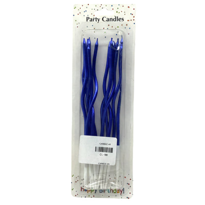 12-Pack Spiral Birthday Candles - Long Metallic Wavy Cake Candles for Parties, Anniversaries & Weddings