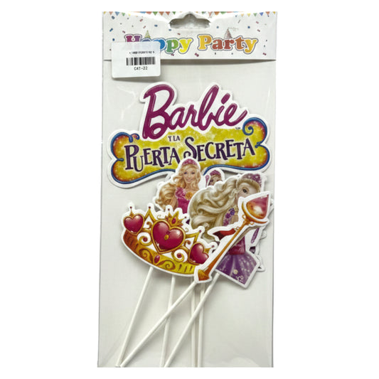 Barbie and the Secret Door Cake Toppers - 4-Piece Princess Alexa Party Picks Set