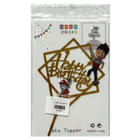 Premium Character Cake Toppers – "Happy Birthday" Theme Decorations for Kids – High-Quality Frozen, Cocomelon, and Paw Patrol Party Supplies