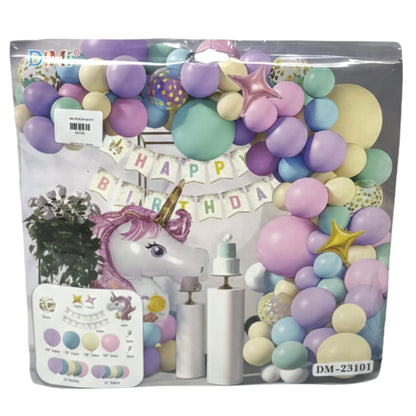 Kids Character Theme Balloon Garland Kit - 75 to 92 Pcs DIY Birthday Decoration Set - Barbie, Disney Princess, Unicorn, & Sleeping Beauty Balloon Arch Backdrop