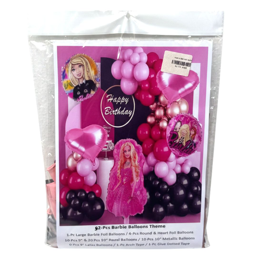 Kids Character Theme Balloon Garland Kit - 75 to 92 Pcs DIY Birthday Decoration Set - Barbie, Disney Princess, Unicorn, & Sleeping Beauty Balloon Arch Backdrop