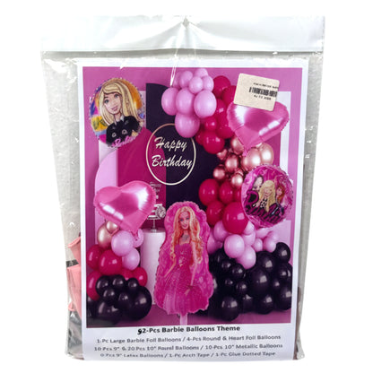 Kids Character Theme Balloon Garland Kit - 75 to 92 Pcs DIY Birthday Decoration Set - Barbie, Disney Princess, Unicorn, & Sleeping Beauty Balloon Arch Backdrop