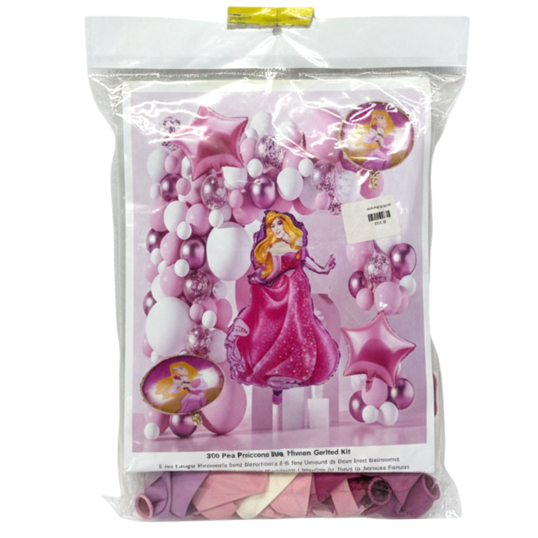 Kids Character Theme Balloon Garland Kit - 75 to 92 Pcs DIY Birthday Decoration Set - Barbie, Disney Princess, Unicorn, & Sleeping Beauty Balloon Arch Backdrop