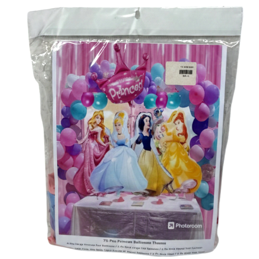 Kids Character Theme Balloon Garland Kit - 75 to 92 Pcs DIY Birthday Decoration Set - Barbie, Disney Princess, Unicorn, & Sleeping Beauty Balloon Arch Backdrop