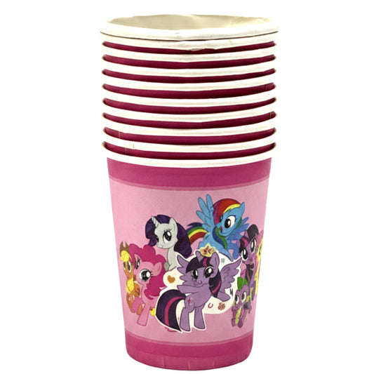 Premium Disposable Kids' Birthday Party Paper Cups - 10-Pack Stacks | Character Themes: Spiderman, Cars, Ben 10, My Little Pony, Dora & Cocomelon | 9oz Eco-Friendly Themed Tableware