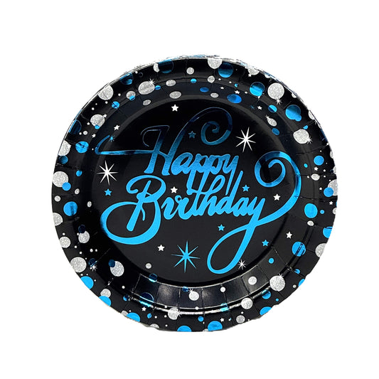 Premium Disposable Paper Party Plates - Elegant Foil & Polka Dot Designs for Birthdays, Celebrations, and Special Events - 7-inch (Pack of 10)