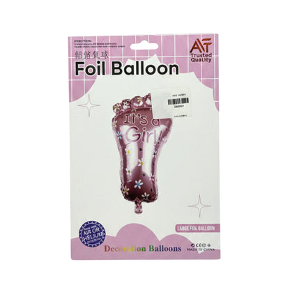 30" Jumbo Baby Foot Foil Balloon for Gender Reveal & Baby Shower – "It’s a Boy" or "It’s a Girl" Large Footprint Balloon – Helium or Air Fill – Blue & Pink Newborn Party Decor