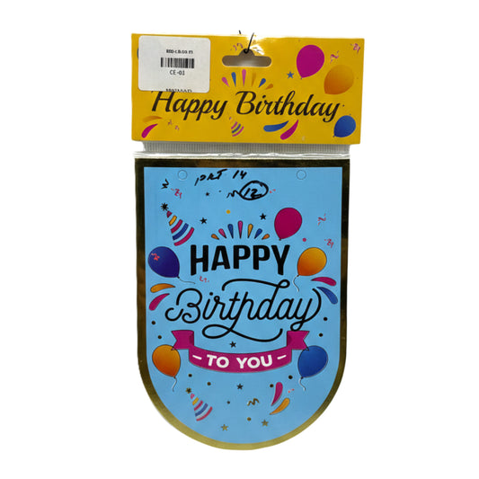 Premium Birthday Bunting Banner - Elegant Gold Foil "Happy Birthday" Party Garland