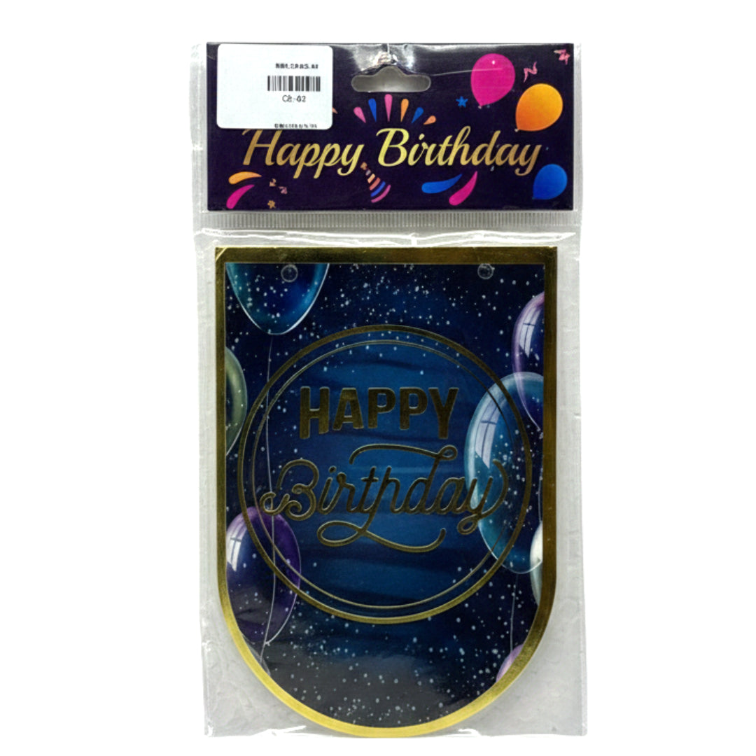 Premium Birthday Bunting Banner - Elegant Gold Foil "Happy Birthday" Party Garland