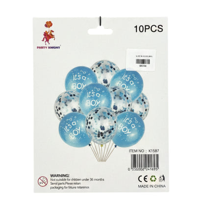 10-Piece Gender Reveal Balloon Set – "It’s a Boy" or "It’s a Girl" Confetti & Latex Balloon Bouquet for Baby Showers
