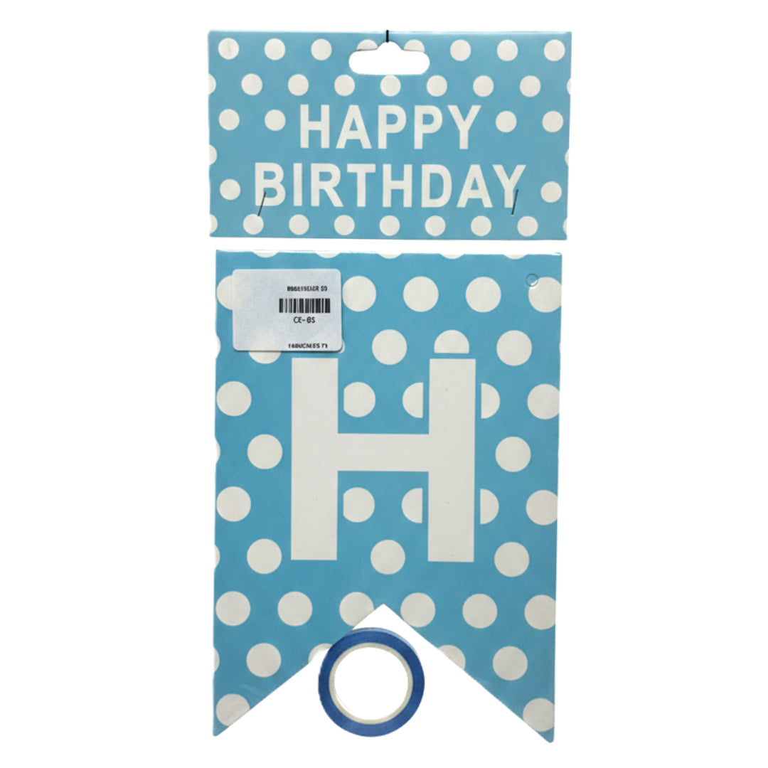 Premium "Happy Birthday" Bunting Banner – Polka Dot & Rainbow Gradient Hanging Party Garland with Ribbon