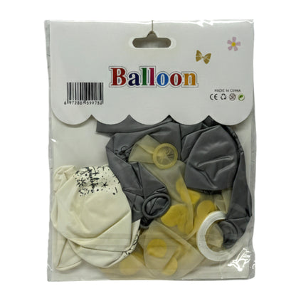 12-Pack Silver and Gold Confetti "Congratulations" Latex Balloons - 12-Inch Air or Helium Grade Balloons for Graduations, Weddings, and Anniversaries