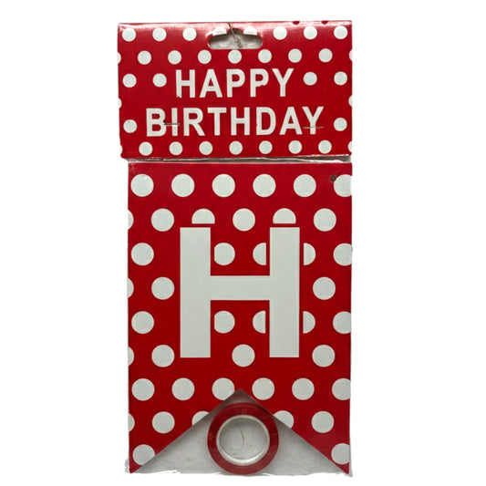 Premium "Happy Birthday" Bunting Banner – Polka Dot & Rainbow Gradient Hanging Party Garland with Ribbon