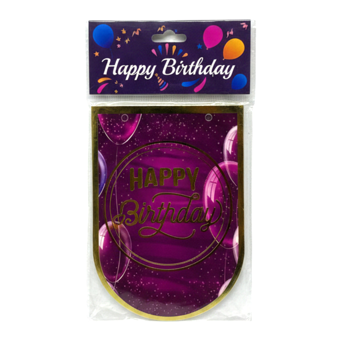 Premium Birthday Bunting Banner - Elegant Gold Foil "Happy Birthday" Party Garland