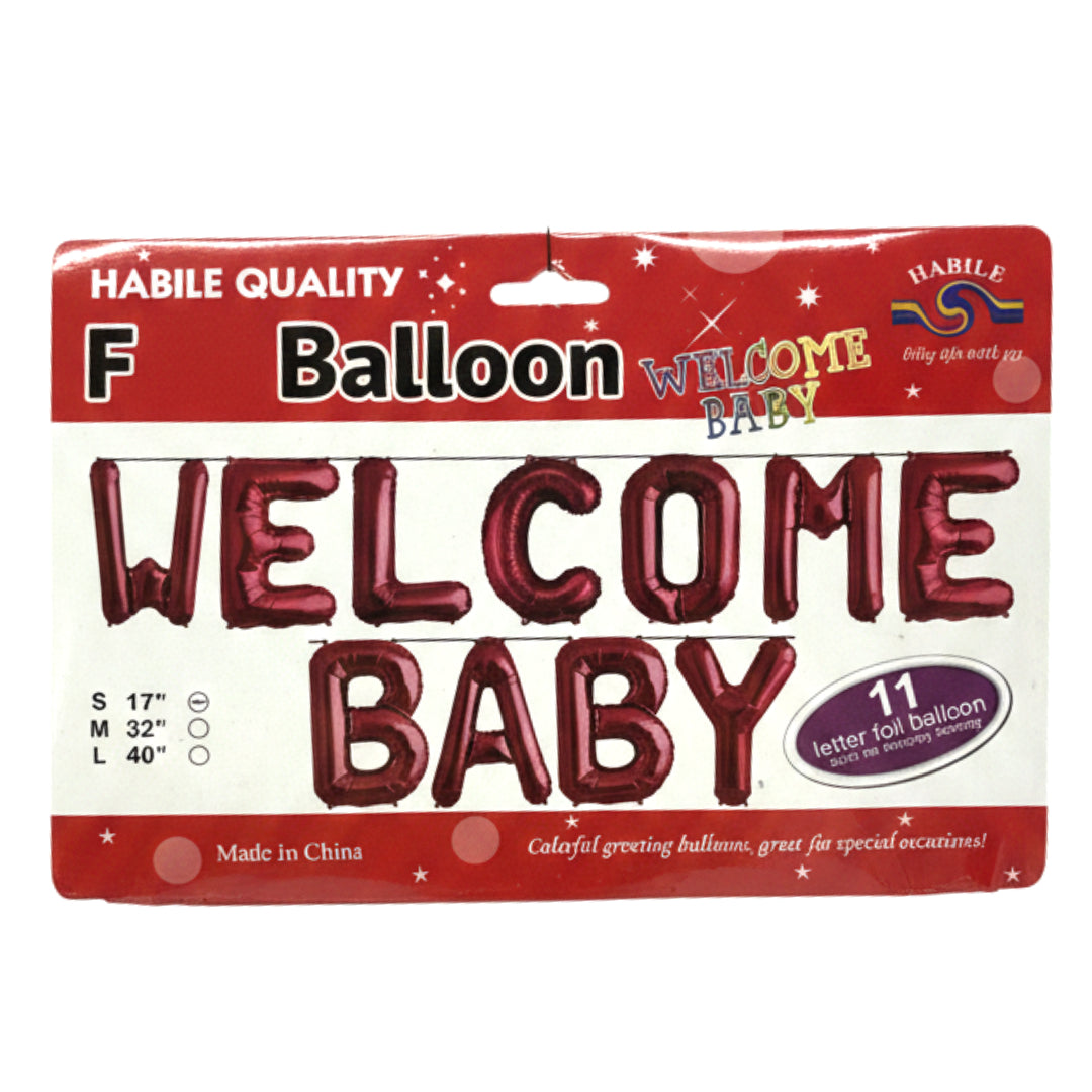 11-Piece "WELCOME BABY" Foil Balloon Banner Set – Premium Metallic Letter Balloons for Baby Showers, Gender Reveals & Newborn Celebrations