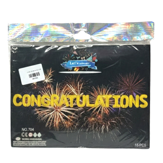 Gold Foil Letter Balloon Banner Set - "Congratulations" & "Umrah Mubarak" Wall Decor – 12-15 Piece Party Supplies for Graduation, Homecoming, and Religious Celebrations