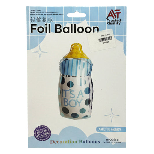 Baby Shower Gender Reveal Foil Balloon - Large Milk Bottle Shaped "It’s A Boy" or "It’s A Girl" Decoration (1 Pack)