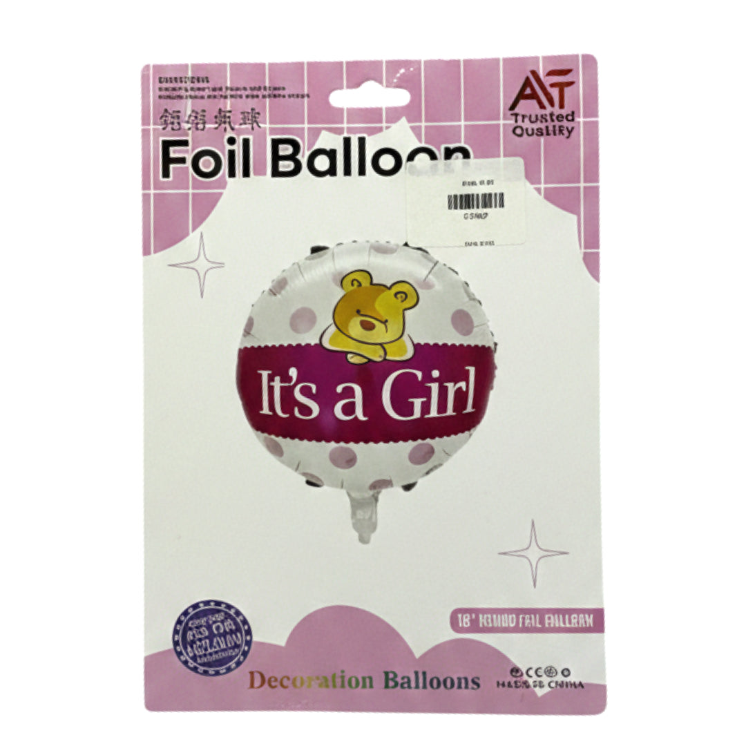 18-Inch Gender Reveal Foil Balloons – "It's a Boy" & "It's a Girl" Teddy Bear Theme – Helium Quality Round Mylar Balloons for Baby Showers and Party Decorations