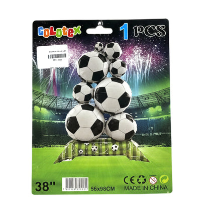 Colotex Giant Soccer Foil Balloon Set – Standing Football Trophy & Multi-Ball Sports Decoration – Large 38"/58" Mylar Balloons for Kids' Birthday, Stadium Party & World Cup Celebrations