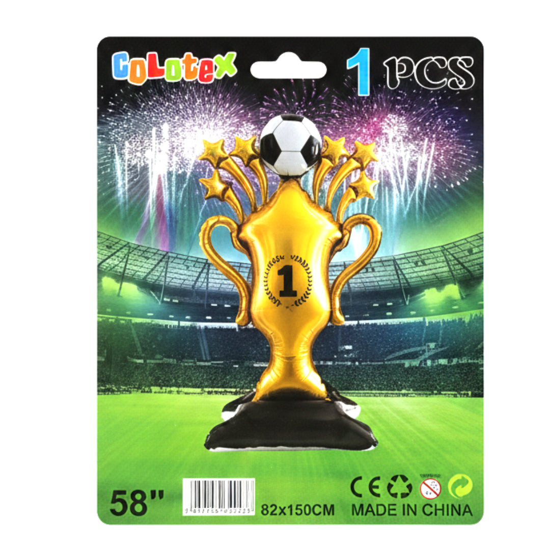 Colotex Giant Soccer Foil Balloon Set – Standing Football Trophy & Multi-Ball Sports Decoration – Large 38"/58" Mylar Balloons for Kids' Birthday, Stadium Party & World Cup Celebrations