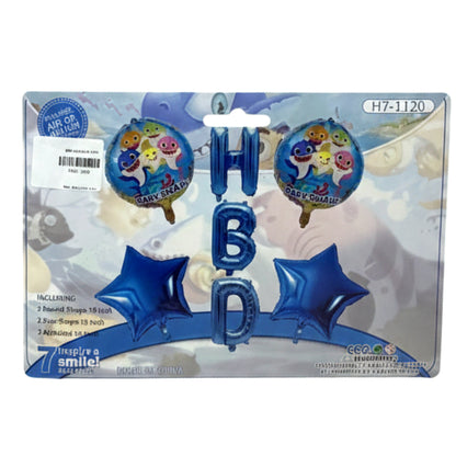 Premium Kids’ Birthday Foil Balloon Kits – Safari Jungle Animal or Blue Shark Theme Party Decoration Sets