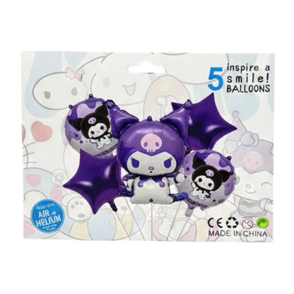 5-Piece Foil Balloon Bouquet Set – Themed Party Decorations for Birthdays & Events | Includes Large Character Balloon, Stars, and Rounds | Air or Helium Ready