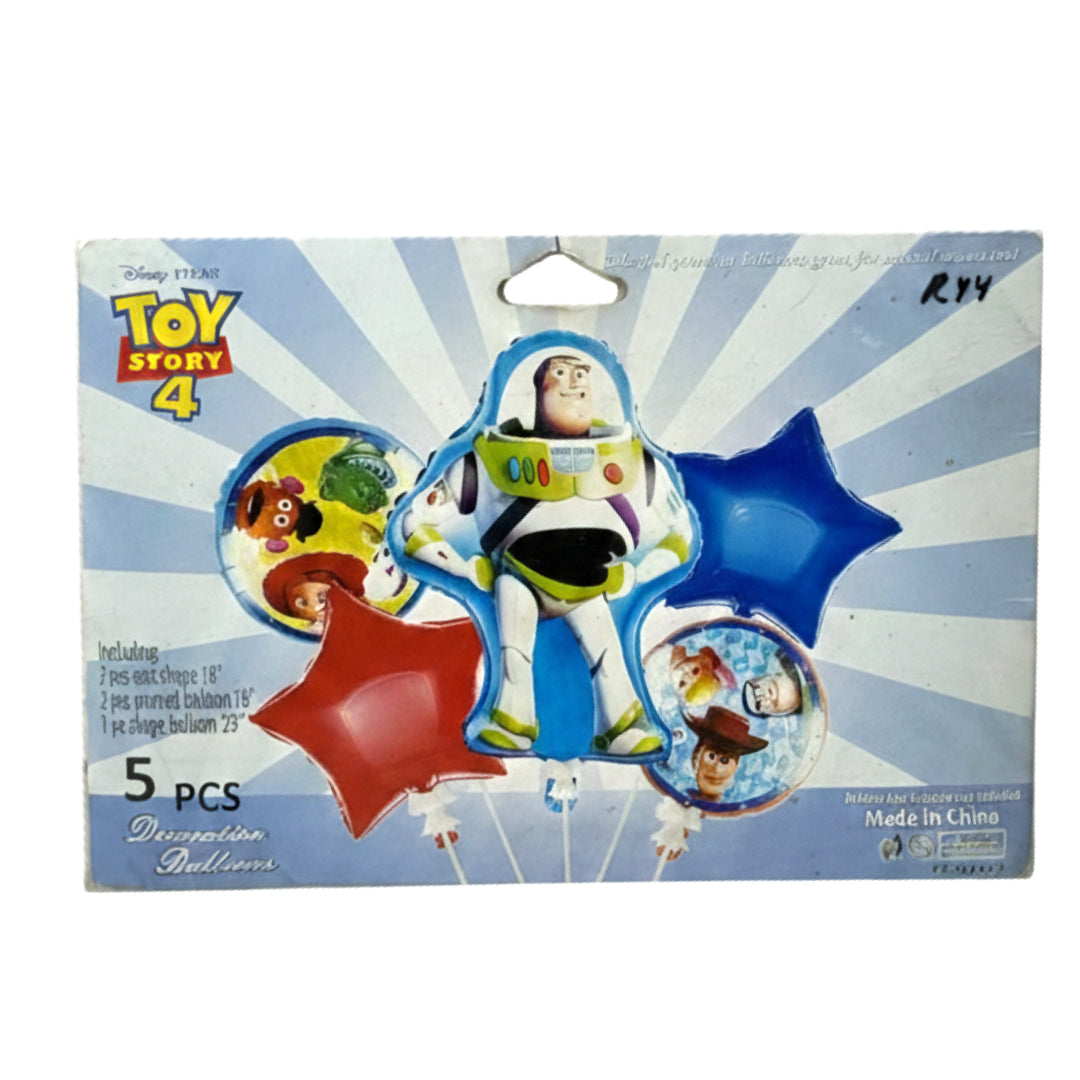 5-Piece Character Foil Balloon Bouquet Set – Themed Birthday Party Decorations – Iron Man, Toy Story, Barbie, LOL, & Farm Cow – (Pack of 5)