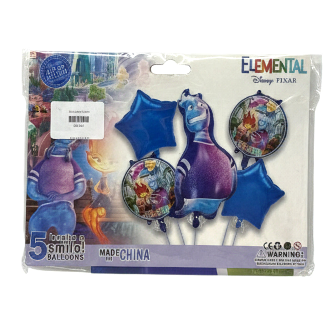 5-Piece Foil Balloon Bouquet Set – Themed Party Decorations for Birthdays & Events | Helium or Air Fill | Varieties: Mario, Unicorn, Elemental, Watermelon, & More