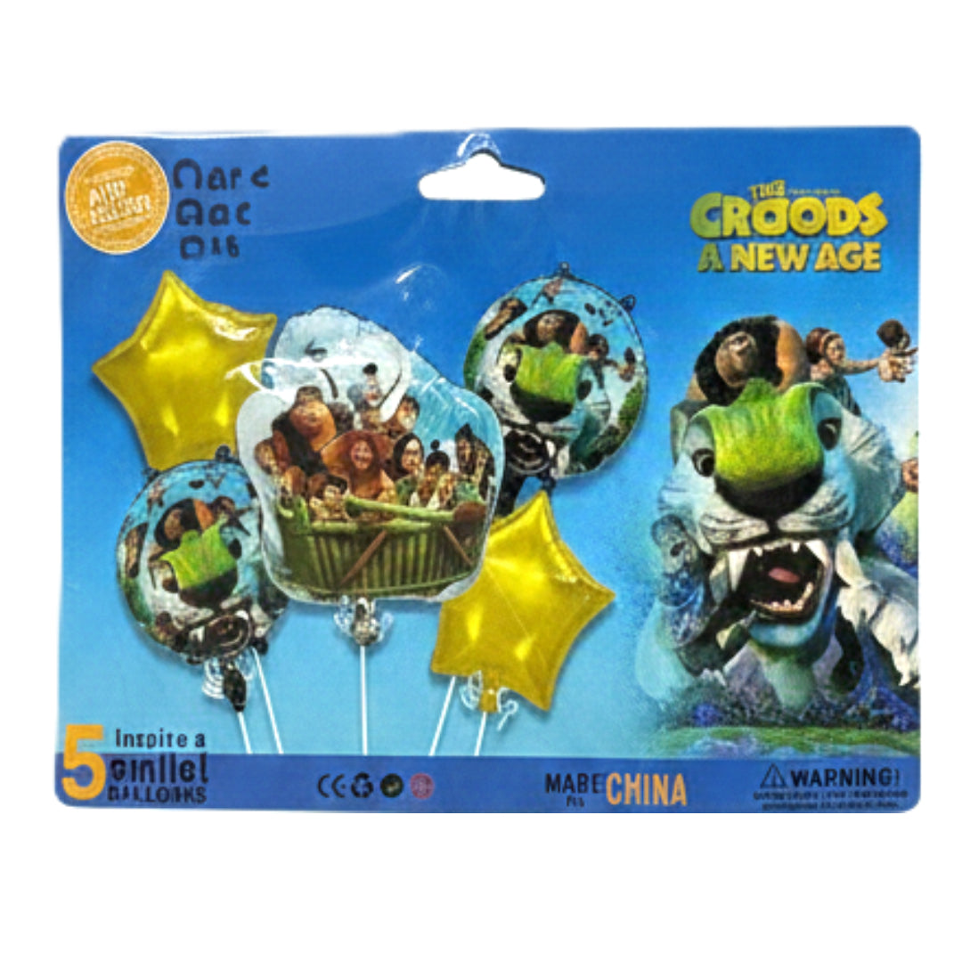 5-Piece Foil Balloon Bouquet Set – Themed Party Decorations for Birthdays & Events | Helium or Air Fill | Varieties: Mario, Unicorn, Elemental, Watermelon, & More