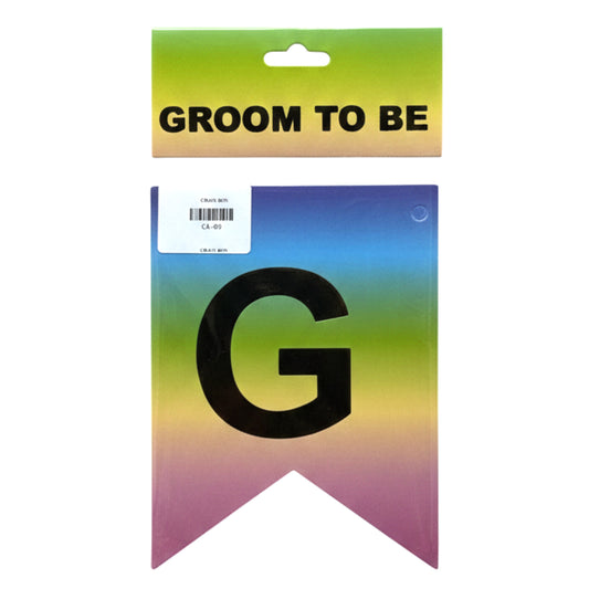 Customizable Rainbow Ombre Alphabet Bunting Banner – Multi-Event DIY Party Garland for Weddings, Groom to Be, and Save the Date Celebrations