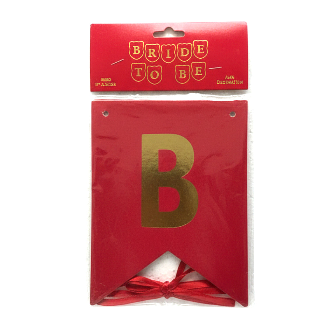 Gold Foil "Bride To Be" Bunting Banner - Elegant Wedding & Bridal Shower Party Decorations