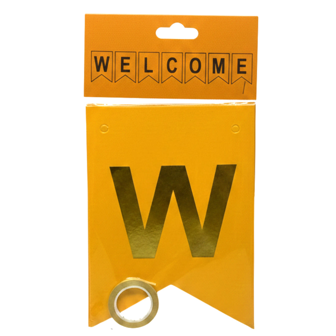 Premium "WELCOME" Letter Bunting Banner - available in 5 Elegant Colors