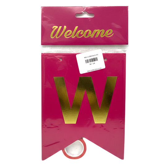 Gold Foil Welcome Banner Party Decoration Kit – Hanging Swallowtail Pennant Bunting for Birthdays, Graduations, and Homecomings – Available in Silver, Pink, White, Blue, and Gold